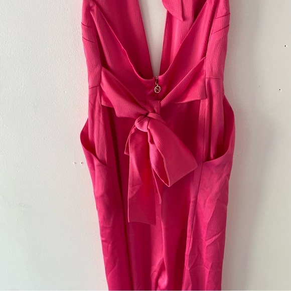 New! Nookie Utopia Pink Halter Tie Back Wide Leg Jumpsuit 7709 - Picture 6 of 13